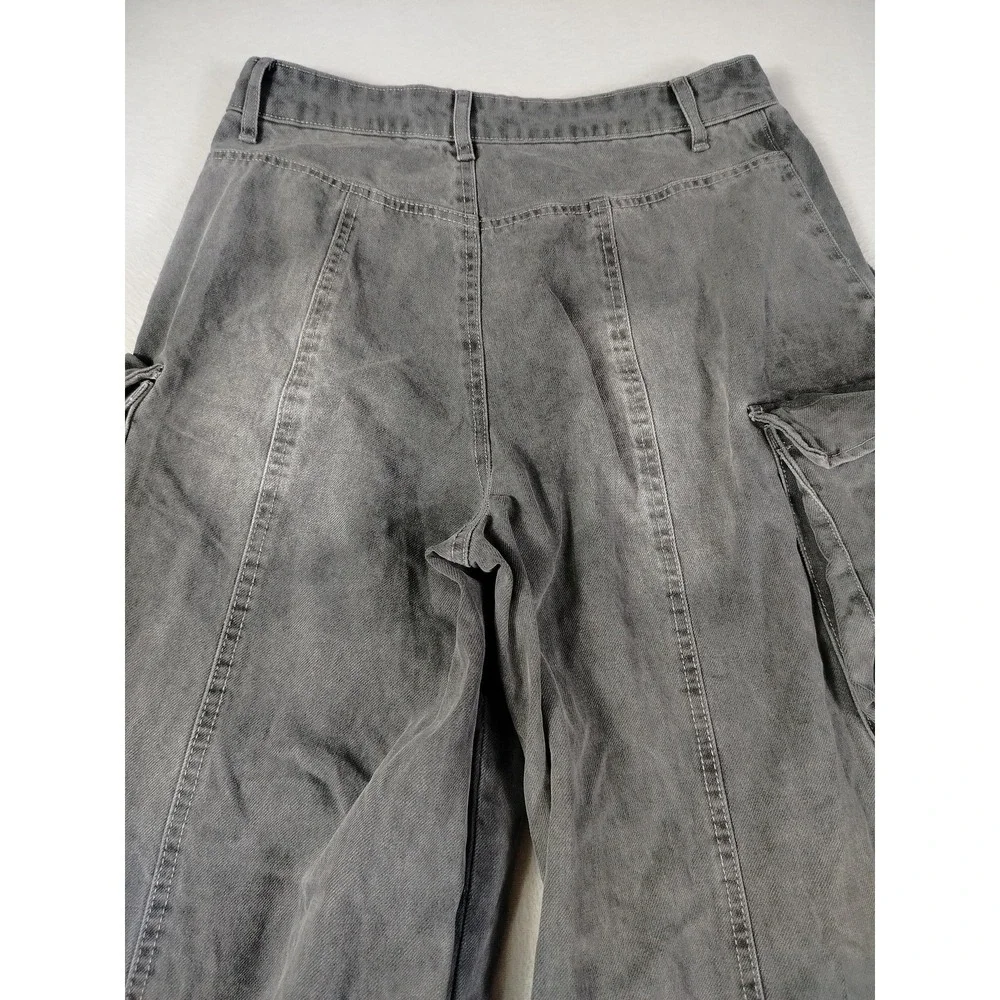 AFRM Jeans Womens 26 Gray Parker Cargo Baggy Streetwear Rave Wear Parachute Y2K